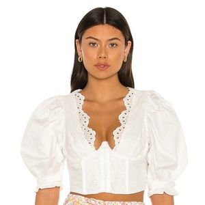 For Love & Lemons white eyelet top